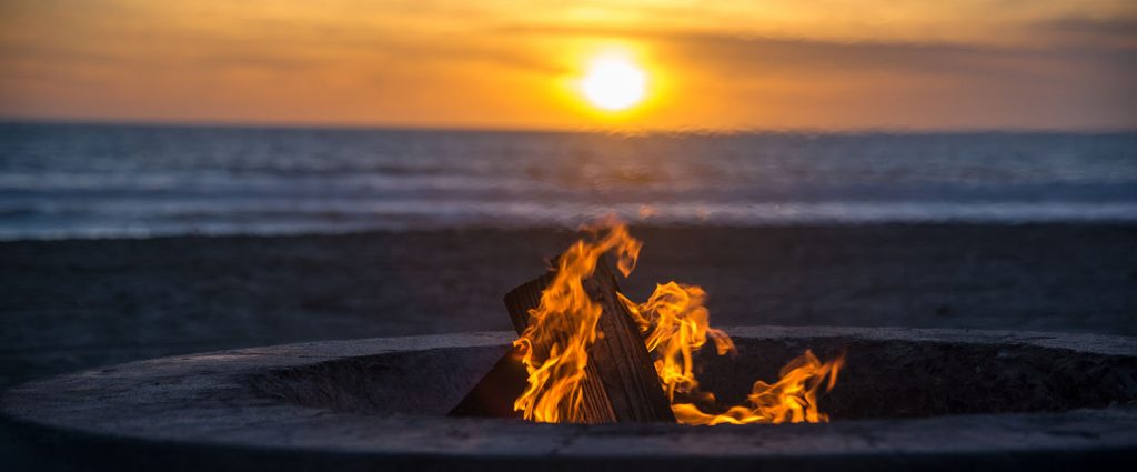 dockweiler state beach BBQ pit at sunset