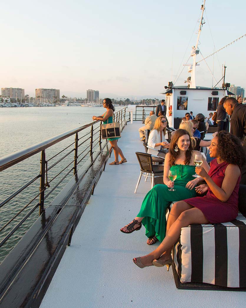 people having a good time at the boat deck