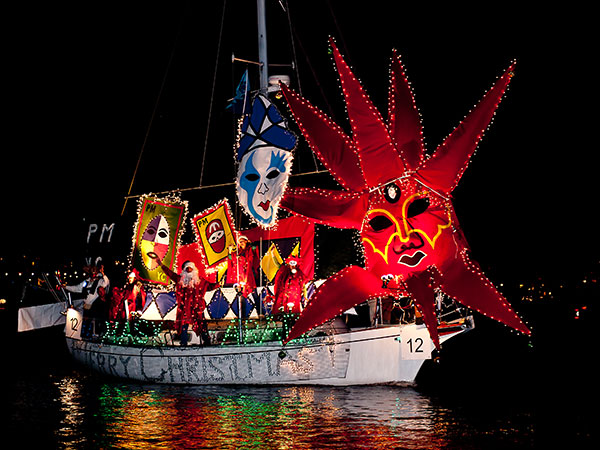 holiday boat on Christmas