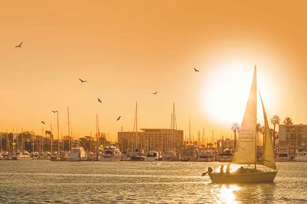 sunset sailing in marina del rey