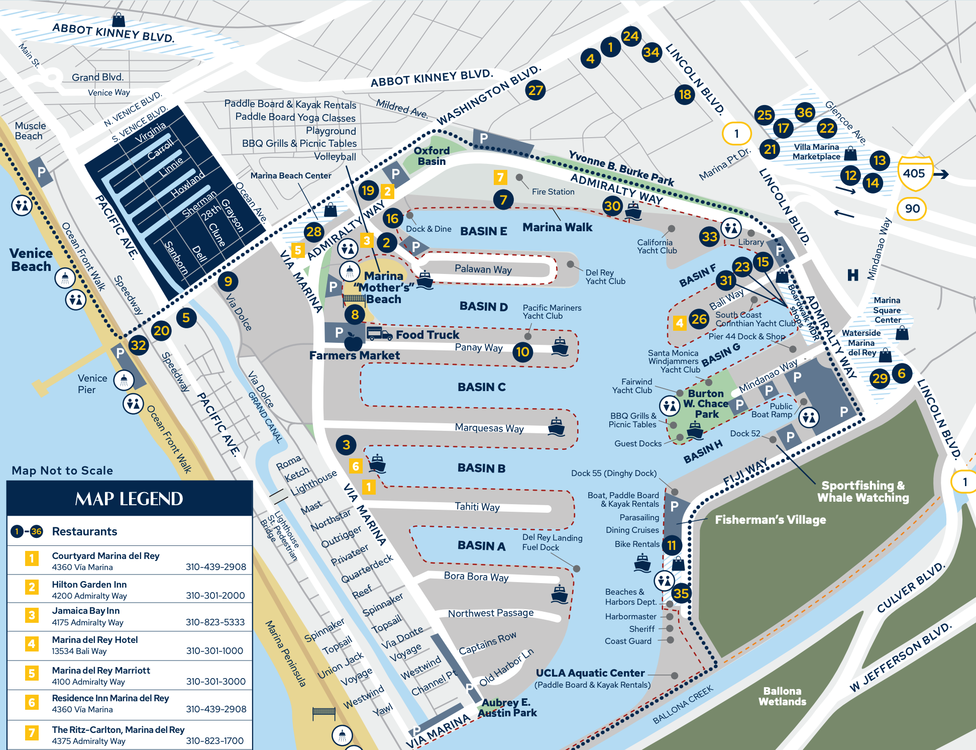 Area map of Marina del Rey