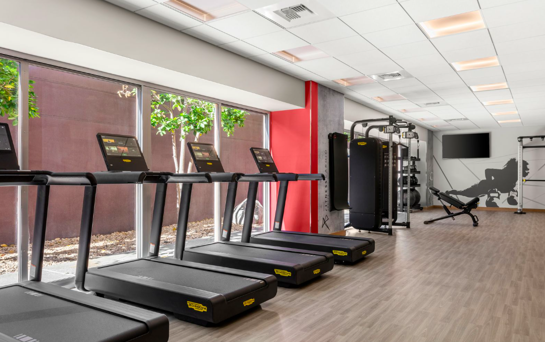 fitness room with equipment in marina del rey marriott